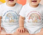 Personalised Baby Outfit Happy Birthday Mummy Girl Boy Sleepsuit Vest Bodysuit