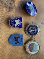 Scottish Bowling Enamel Pin Badge Lot of 5: Angus, Macduff, Fife Folk Tour