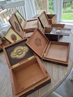 LOT OF 8 EMPTY DECORATIVE ASSORTED CIGAR BOXES