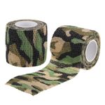 4.5 x 5CM Camo Tape Wrap, 2 Rolls Self-Adhesive Camouflage Tape, Classic