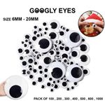 100-1000pcs Googly Eyes Self-Adhesive Stick On Moving Mixed Sizes Arts Crafts UK