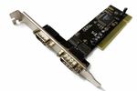 PCI Dual Serial Port Card RS-232 DB9 – 2 Port Expansion Adapter Internal CD