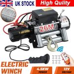 Electric Winch 12v 13500lb/6123kg 26M Steel Rope with Wireless Trailer Recovery