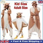 Adults/Kids Flying Squirrel Onesis Pajamas Animal Men Women Costumes Book Day UK