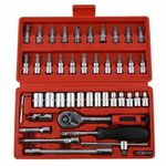 46Pcs 1/4" Metric Socket Set Ratchet Wrench Torx Hex Bit Auto Repair Tool Kit