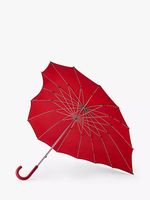 John Lewis 'Give a Little Love' Fulton Heart Shaped Lightweight Umbrella - RED