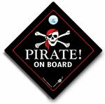 Pirate On Board Car Sign, Skull and Crossbones Car Sign, Baby On Board Sign