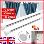 Telescopic Shower Curtain Pole Extendable Wardrobe Rail Clothes Hanging Pole Rod