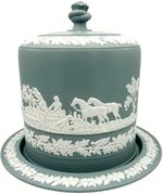 James Dudson Jasperware Stilton Stand or Cheese Dome in Slate Blue – C. 1865