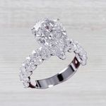 Beautiful Diamond Wedding Ring 7.00 Carat Pear Cut 18k White Gold IGI Lab Grown