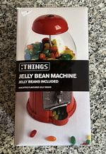 Vintage Gumball Machine Red Jelly Bean Dispenser BNIB :THINGS + Jelly Beans incl