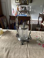 Antique Pickle Castor With Tongs Silver plate Simpson Hall Miller & Co