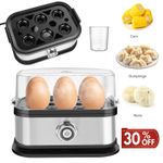350W Electric Egg Boiler Stainless Steel Egg Cooker Poacher Streamer Fits Eggs
