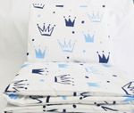 4 pc Bedding Set Cot / Cot Bed Baby quilt cover pillowcase - pillow Blue Crowns