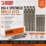 DORMER A723 Spot Weld Stub Drill Cobalt (HSCo HSS-E) - 6mm | 8mm - Choose Length