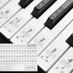Piano Key Stickers for 88/61/54 Keys, Numbers Keyboard Sticker Piano, Black