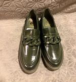 La Strada Women’s Green Patent Chain Chunky Sole Loafer Flats EU41 UK6.5