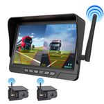 2x Solar Power Wireless Reversing Camera AHD 170° Rear View Camera w 7" Monitor