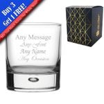 Personalised Engraved 330ml Bubble Base Whisky Tumbler Gift Box Wedding 