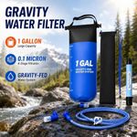 Membrane Solutions Gravity Water Filter Pro, 0.1-Micron Personal Water Filter St