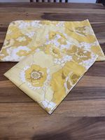 Two Vintage Flower Power Pop Art retro 70s Pillowcases yellow white pair 