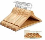 X20 WOODEN COAT HANGERS SUIT GARMENT CLOTHES