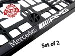 2x car number plate frame holder gel dome for Merc AMG **AUTHENTIC LICENCED**