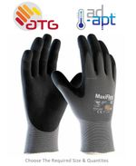 ATG MaxiFlex Ultimate Grey Fitted Palm Coated Work Gloves,Sizes Med,Large,XL,XXL