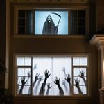 80in Rear Projection Screen for Halloween, Portable Window Projector Screen, Hol