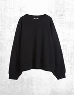 Women’s HUSH Boxy Sweatshirt Long Sleeve Cotton Crew Neck Rozanne Black Jersey