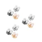 9Pcs Elegant Flower Cufflinks with Shirt Buttons Versatile Alloy Accessories