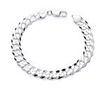 Solid 925 Sterling Silver Men's 9mm Curb Bracelet - 8.5 inch - UK Hallmarked