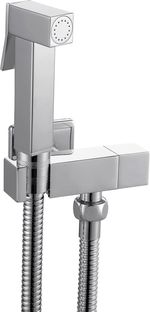 Square Chrome Brass Douche Set Muslim Shattaf Bidet Toilet Spray Shower Head