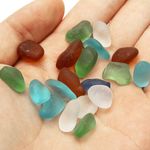 Mixed Colors Bulk 100pcs Glass Beads Sea Beach Blue Green Jewelry Pendant Deco