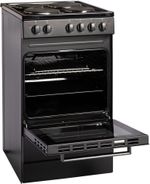 Cookology Electric Cooker 50cm, Single Oven, Solid Plate Hob - Black CFSPSC501BK