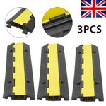 3Pcs 2-Channel Speed Bumps Cable Protector w/ Slip-proof Rubber - 11000lbs Load