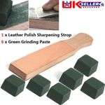 Dual Sided Leather Blade Strop Cutter Razor Sharpener Polishing Wooden Handle