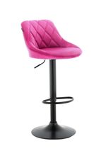 Bright Pink Velvet Bar Stools Chairs Breakfast Swivel Barstools Black Metal