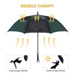 Heasy Golf Umbrella 62 Inch Large Windproof Waterproof Oversize Double Canopy -