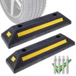 Rubber Curb, Black Heavy Duty Parking Blocks Parking Target with Yellow