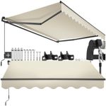 Patio Manual Awning Garden Canopy Sun Shade Retractable Shelter Home Fabric