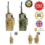 Walkie Talkie Holder - Tactical Radio Pouch for Hunting - Adjustable Molle Bag