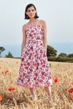 Seasalt Women's Alabaster Dress Folky Poppy Tomato