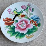 Vintage Chinese Famille Rose Porcelain Floral Small Plate with Birds