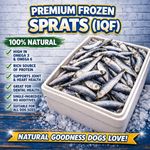 Frozen Sprats for Dogs IQF 100% Natural Fish Treat High Omega 3 Raw Feed BULK