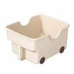 Storage Box with Wheels Wheeled Rolling Storage Box Plastic for Closet