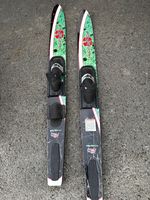 Hydroslide Water Skis Pair with Bindings 168cm Green/Black/Red/White