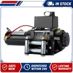 Gearzaar Electric Winch & wire remote Synthetic Rope 1000w For Garage 12V