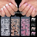 120Pcs/Box Art False Fake Nails Full Nail Tips Acrylic French Artificial Nails