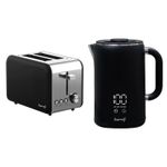 LEISUREWIZE SLEEK TOASTER & KETTLE 1.7L SET BLACK CAMPER CARAVAN MOTORHOME BOAT